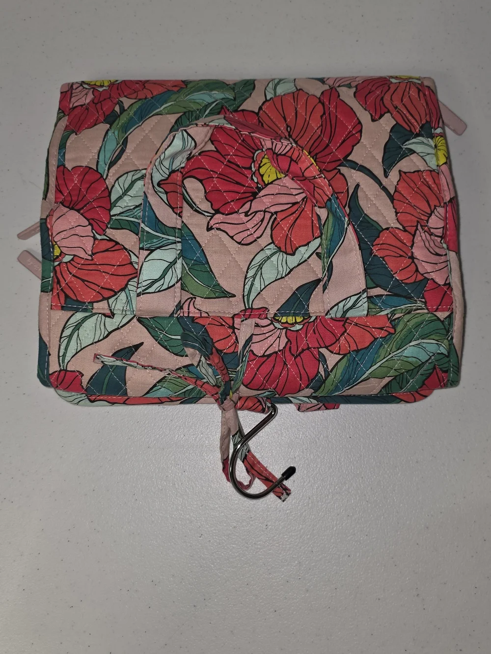 Vera Bradley Hanging Travel Organizer Vintage Floral Quilted Cotton Makeup Bag